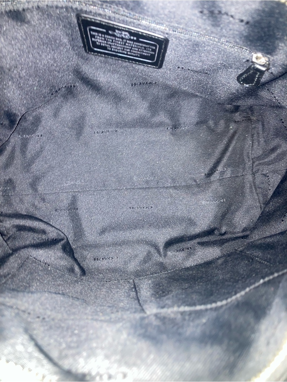 Coach Brown Signature Canvas Tote with Black Trim - Picture 8 of 13